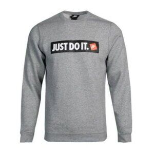 NIKE Just Do It Logo Gray Crew Neck Pullover Sweatshirt Size XXL EUC